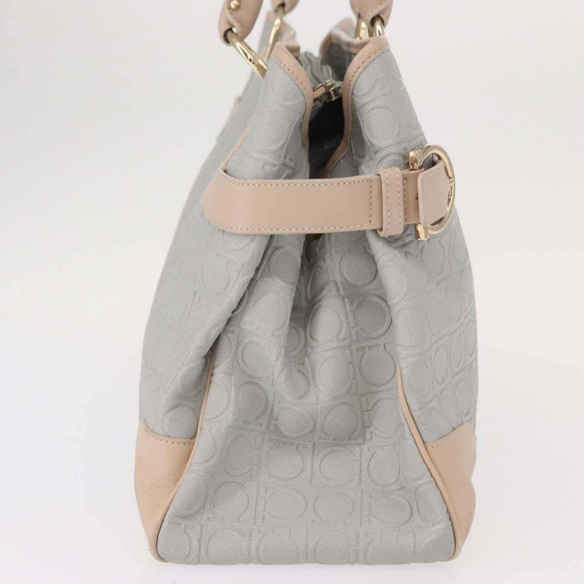 Salvatore Ferragamo Gancini Tote Leather Gray Leather Tote Bag Bag (Pre-Loved)
