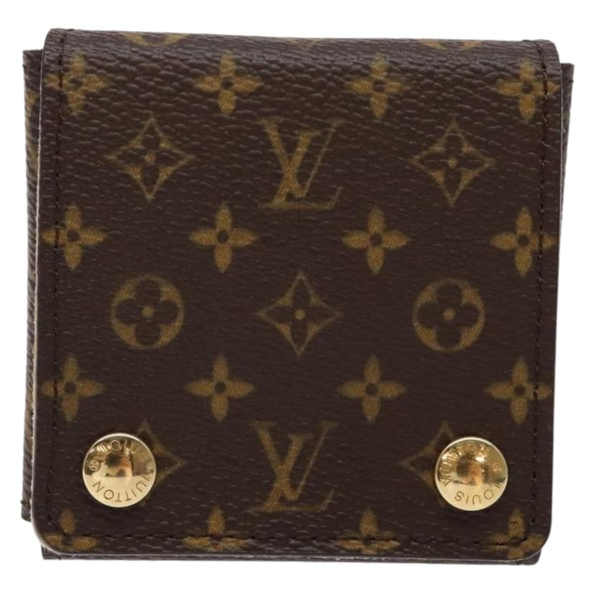 Louis Vuitton Case Jewelry Box Canvas Brown Canvas Wallets Accessory (Authentic Pre-Loved)