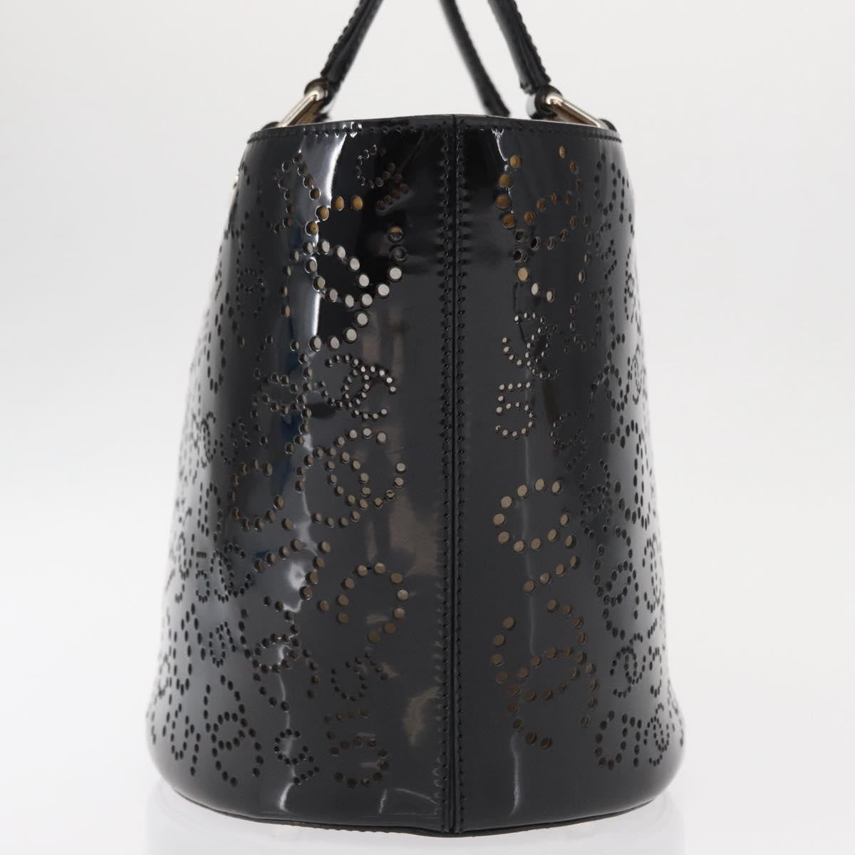 Chanel Cc No.5 Shopping Tote Perforated Patent Black Patent_Leather Tote Bag Bag (Authentic Pre-Loved)