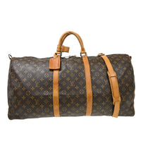 Louis Vuitton Keepall Bandouliere Bag Monogram Canvas Brown Canvas Travel Bag Bag (Authentic Pre-Loved)