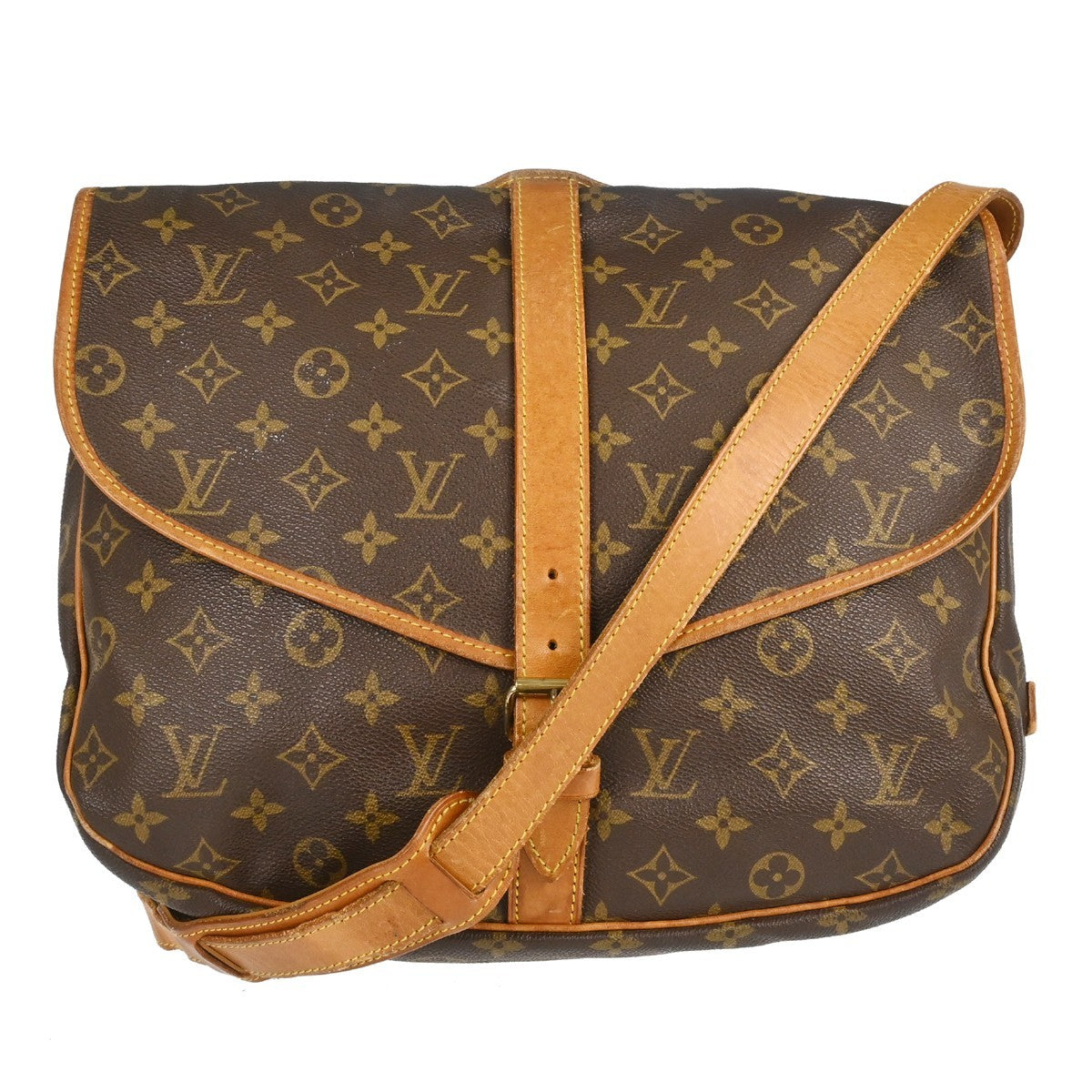 Louis Vuitton Louis Vuitton Saumur Handbag Monogram Canvas Brown Canvas Shoulder Bag Bag (Pre-Loved)