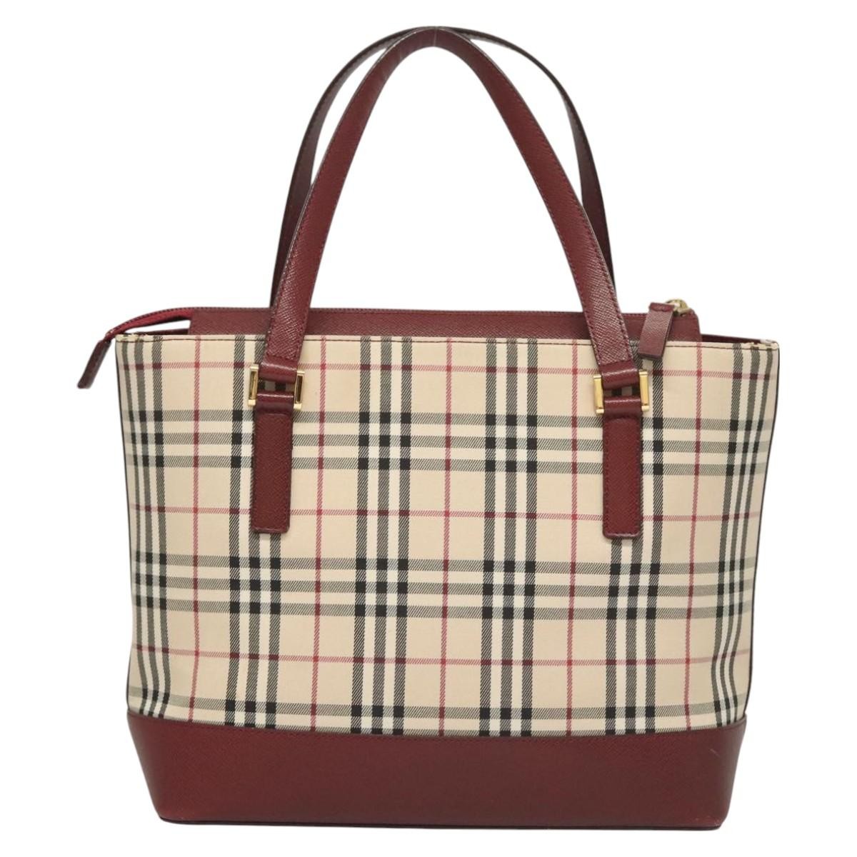 Burberry Nova Check Handbag Nova Check Canvas And Leather Beige Canvas Handbag (Authentic Pre-Loved)