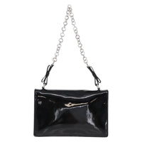 Salvatore Ferragamo Gancini Chain Shoulder Bag Patent Leather Black Patent_Leather Shoulder Bag Bag (Pre-Loved)