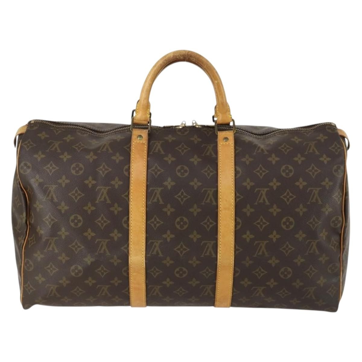 Louis Vuitton Keepall Bag Monogram Canvas Brown Canvas Travel Bag Bag (Pre-Loved)