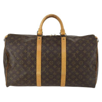 Louis Vuitton Keepall Bag Monogram Canvas Brown Canvas Travel Bag Bag (Pre-Loved)