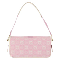 Salvatore Ferragamo Gancini Shoulder Bag Canvas Pink Canvas Shoulder Bag Bag (Pre-Loved)