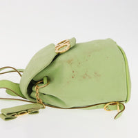 Salvatore Ferragamo Gancini Backpack Suede Green Suede Backpack Bag (Authentic Pre-Loved)