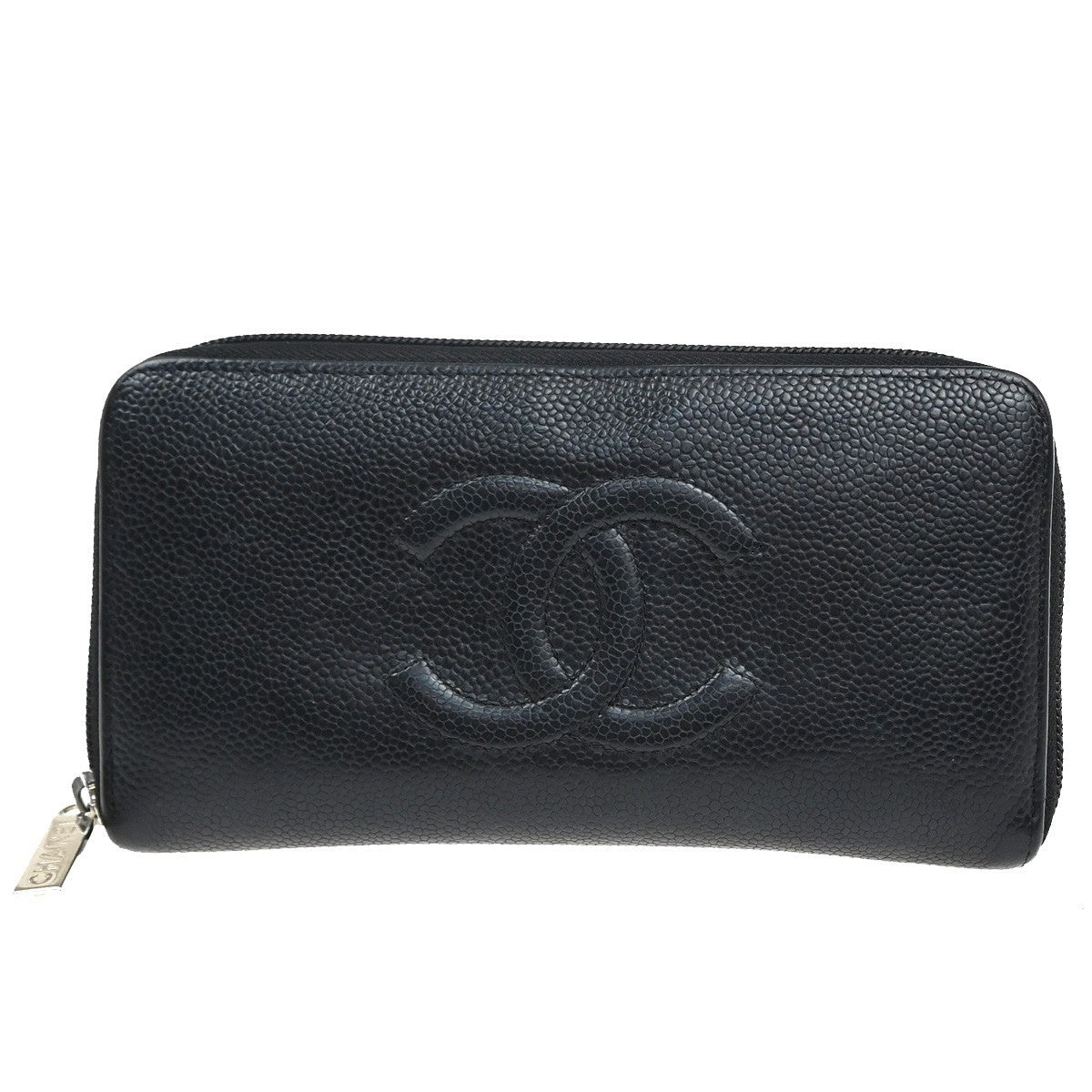 Chanel Cc Zip Around Wallet Leather Black Leather Wallets Accessory (Authentic Pre-Loved)
