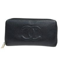 Chanel Cc Zip Around Wallet Leather Black Leather Wallets Accessory (Authentic Pre-Loved)