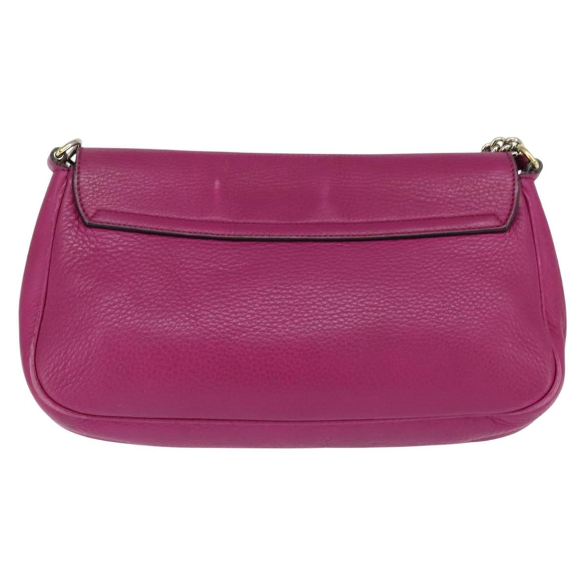 Gucci Soho Chain Crossbody Bag Leather Pink Leather Shoulder Bag Bag (Authentic Pre-Loved)