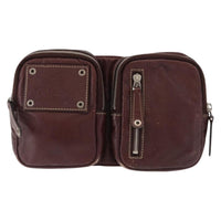 Gucci Belt Bag Leather Burgundy Leather Shoulder Bag Bag (Pre-Loved)