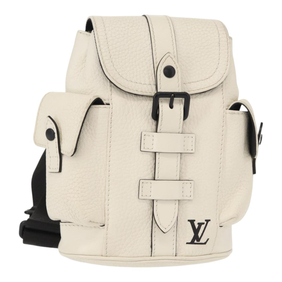 Louis Vuitton Louis Vuitton Christopher Backpack Taurillon Leather White Leather Shoulder Bag Bag (Pre-Loved)