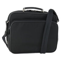 Prada Convertible Front Pocket Briefcase Tessuto With Saffiano Leather Black Nylon Briefcase Bag (Authentic Pre-Loved)