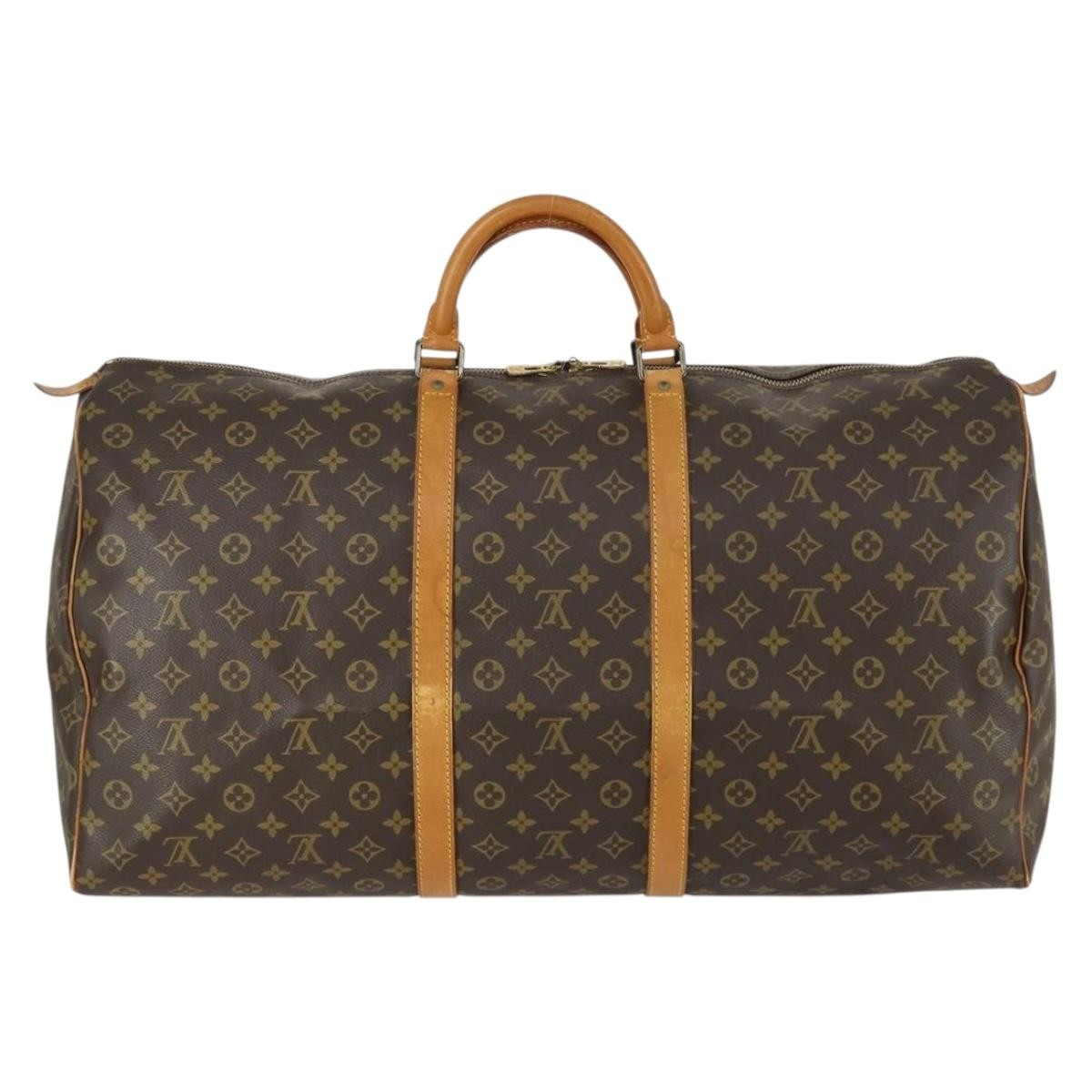 Louis Vuitton Keepall Bag Monogram Canvas Brown Canvas Travel Bag Bag (Authentic Pre-Loved)