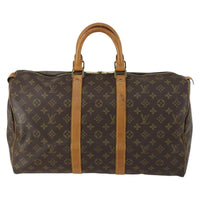 Louis Vuitton Keepall Bag Monogram Canvas Brown Canvas Travel Bag Bag (Pre-Loved)