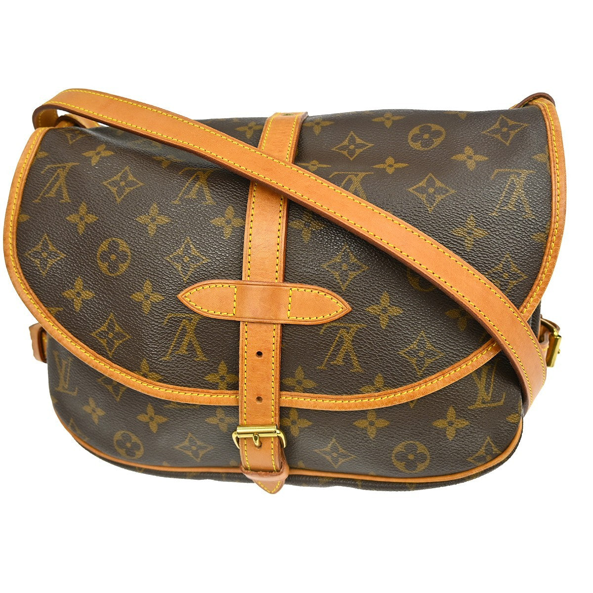 Louis Vuitton Louis Vuitton Saumur Handbag Monogram Canvas Brown Canvas Shoulder Bag Bag (Pre-Loved)