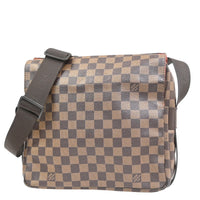 Louis Vuitton Naviglio Handbag Damier Brown Canvas Shoulder Bag Bag (Authentic Pre-Loved)