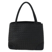 Bottega Veneta Intrecciato Handbag Satin Black Satin Handbag (Authentic Pre-Loved)