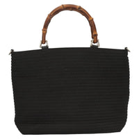Gucci Bamboo Tote Bag Canvas Black Canvas Tote Bag Bag (Authentic Pre-Loved)