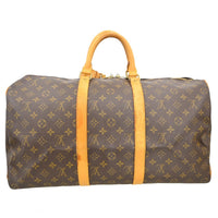 Louis Vuitton Keepall Bag Monogram Canvas Brown Canvas Travel Bag Bag (Authentic Pre-Loved)