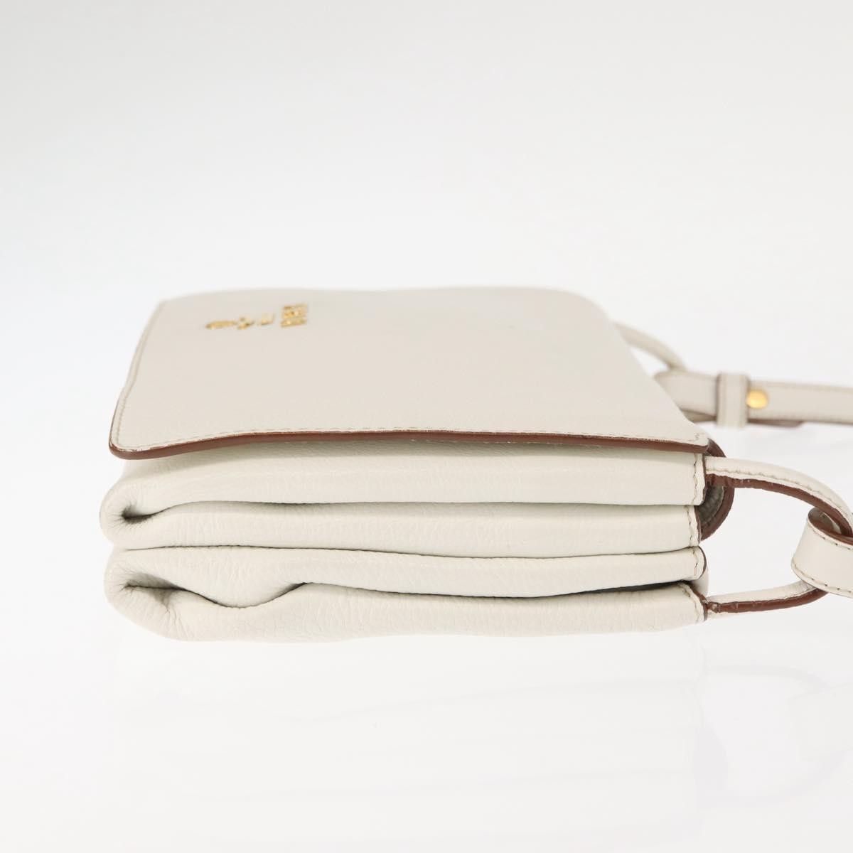 Prada Flap Crossbody Bag Vitello Daino White Leather Shoulder Bag Bag (Pre-Loved)