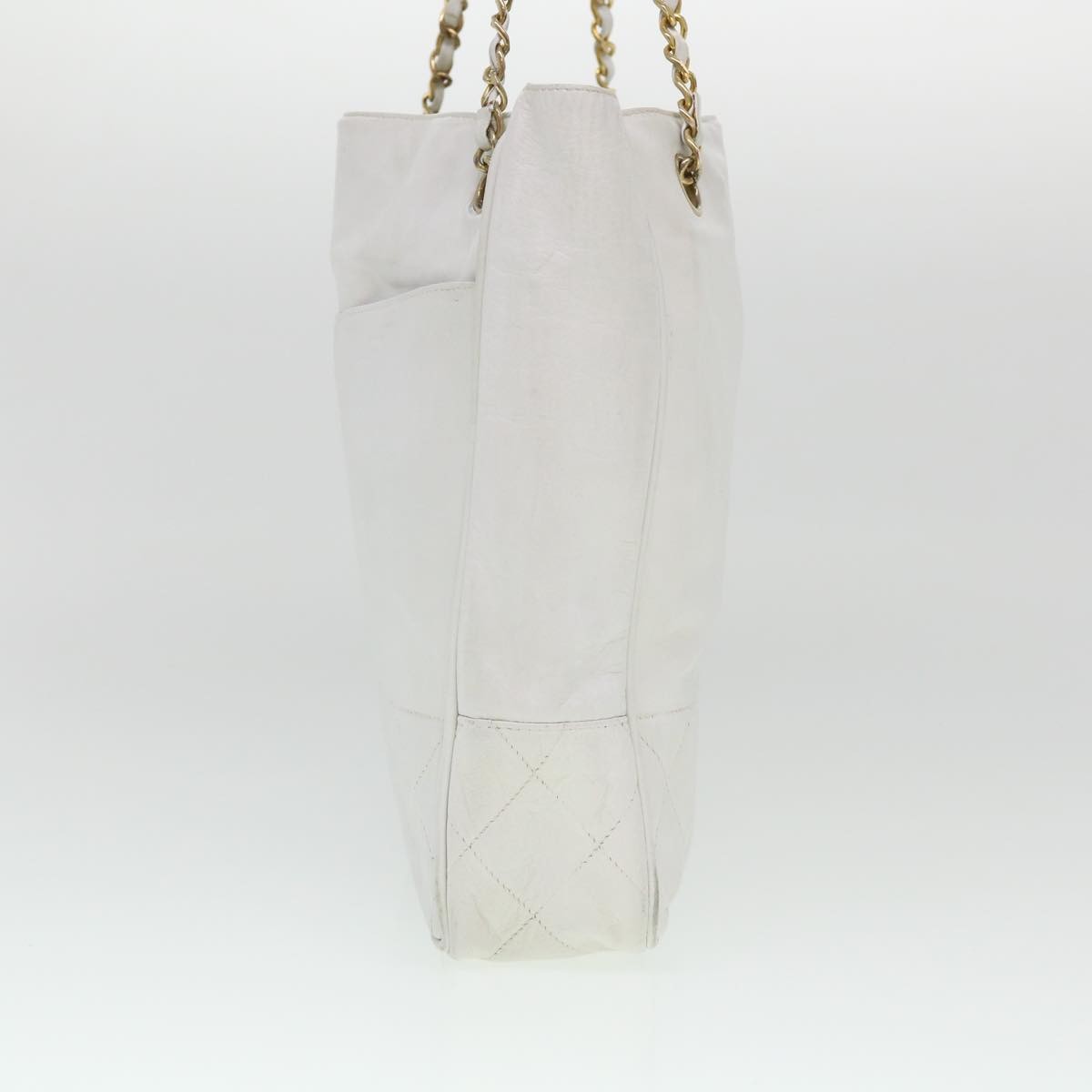Chanel Chanel Vintage Shopping Tote Lambskin White Leather Shoulder Bag Bag (Authentic Pre-Loved)