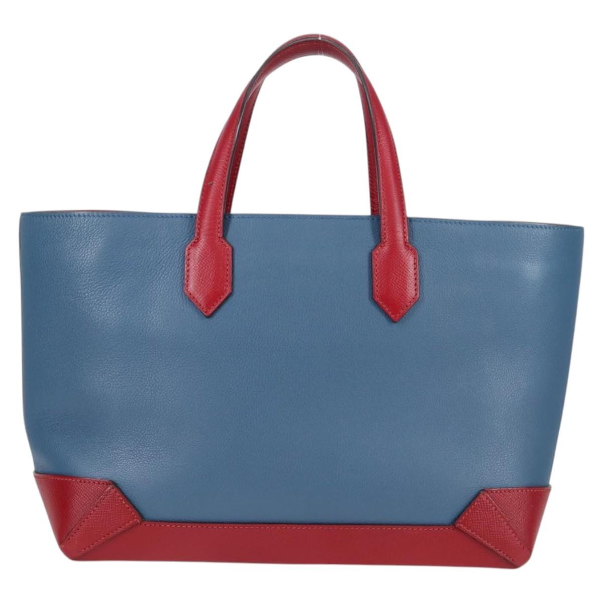 Hermes Maxibox Cabas Evercolor With Epsom Blue Leather Bag (Authentic Pre-Loved)