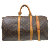 Louis Vuitton Keepall Bandouliere Bag Monogram Canvas Brown Canvas Travel Bag Bag (Pre-Loved)