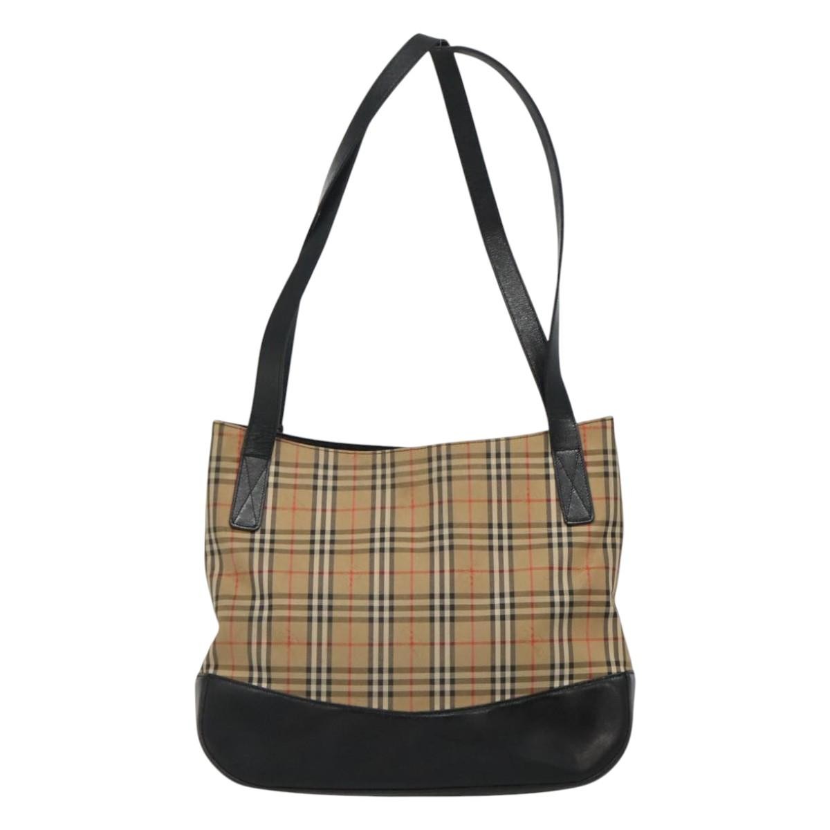 Burberry Nova Check Tote Canvas And Leather Beige Canvas Tote Bag Bag (Authentic Pre-Loved)