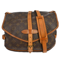 Louis Vuitton Saumur Handbag Monogram Canvas Brown Canvas Shoulder Bag Bag (Authentic Pre-Loved)