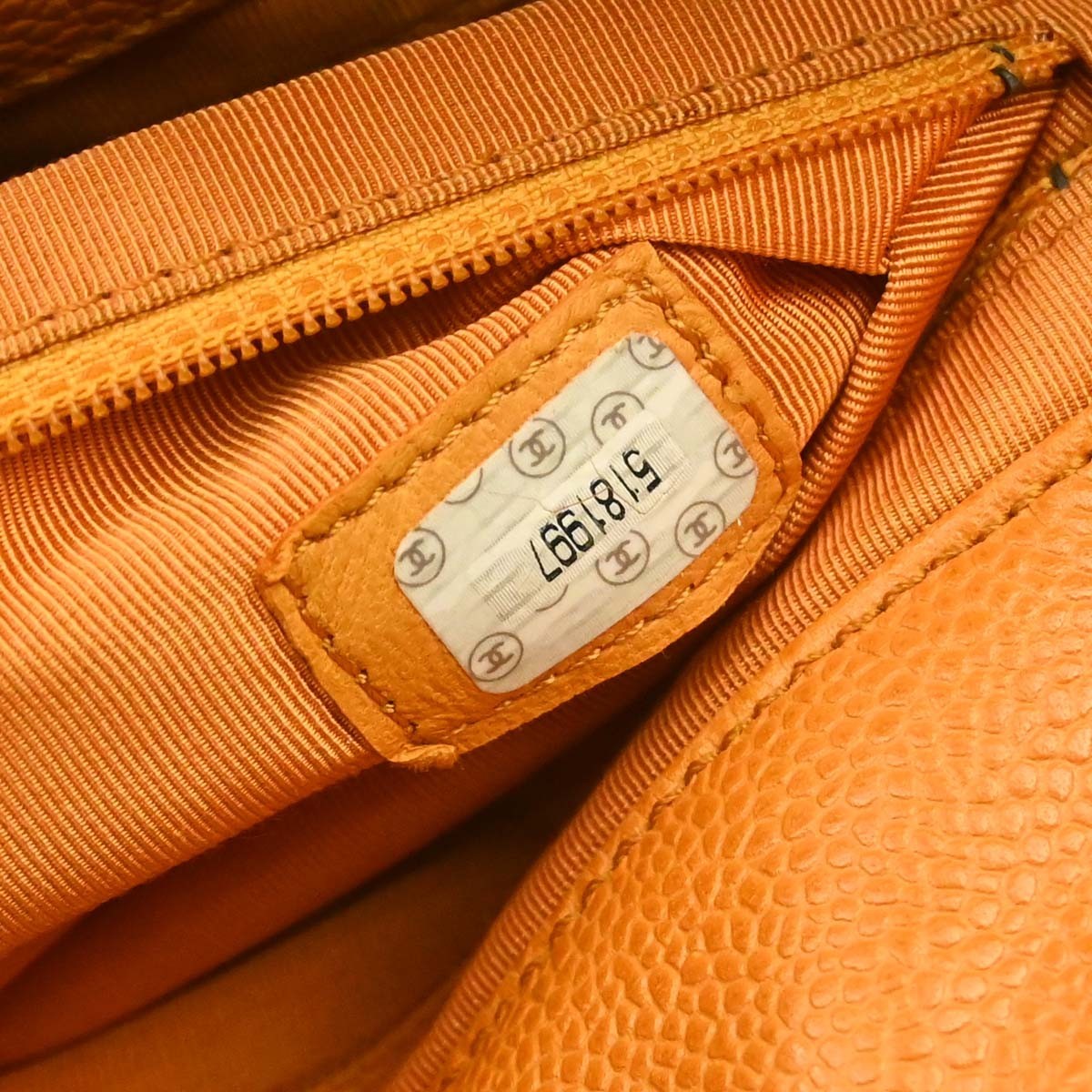 Chanel Vintage Front Pocket Shoulder Bag Leather Orange Leather Shoulder Bag Bag (Authentic Pre-Loved)