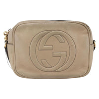 Gucci Soho Disco Crossbody Bag Leather Beige Leather Shoulder Bag Bag (Authentic Pre-Loved)