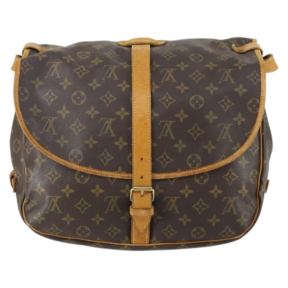 Louis Vuitton Saumur Handbag Monogram Canvas Brown Canvas Shoulder Bag Bag (Authentic Pre-Loved)