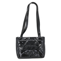 Chanel Chanel Vintage Flap Shoulder Bag Patent Leather Black Patent_Leather Shoulder Bag Bag (Authentic Pre-Loved)