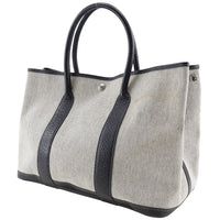 Hermes Garden Party Tote Toile And Leather Gray Canvas Tote Bag Bag (Pre-Loved)