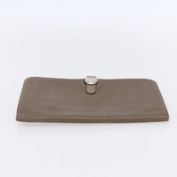 Hermes Dogon Duo Combined Wallet Leather Gray Leather Wallets Accessory (Authentic Pre-Loved)