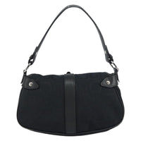Salvatore Ferragamo Gancini Shoulder Bag Canvas Black Canvas Shoulder Bag Bag (Authentic Pre-Loved)