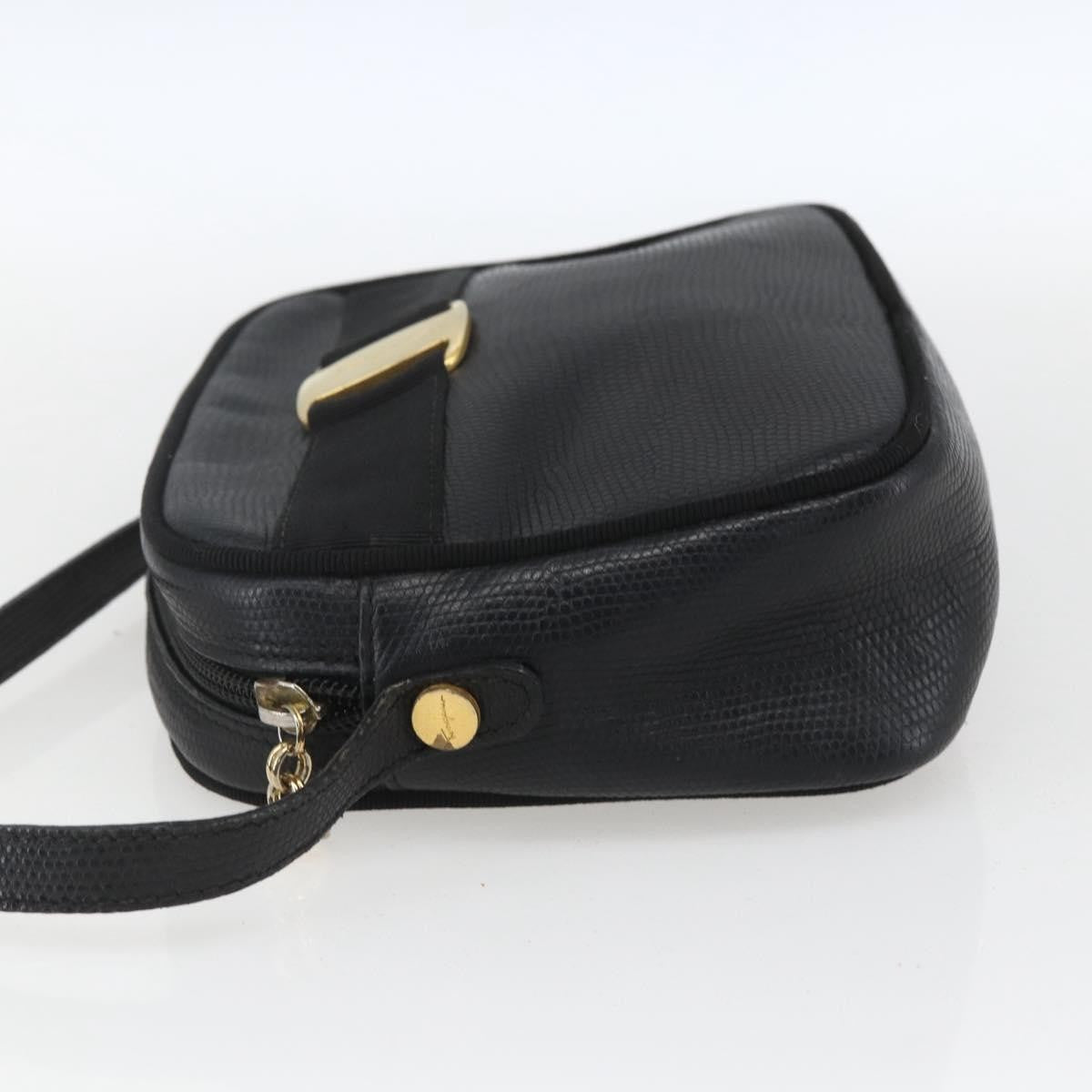 Salvatore Ferragamo Vala Shoulder Bag Leather Black Leather Shoulder Bag Bag (Authentic Pre-Loved)
