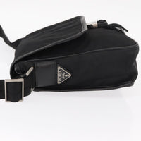 Prada Logo Flap Messenger Bag Tessuto Black Nylon Shoulder Bag Bag (Authentic Pre-Loved)