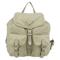 Prada Sac À Dos Re-Nylon Nylon Beige Nylon Backpack Bag (Authentic Pre-Loved)