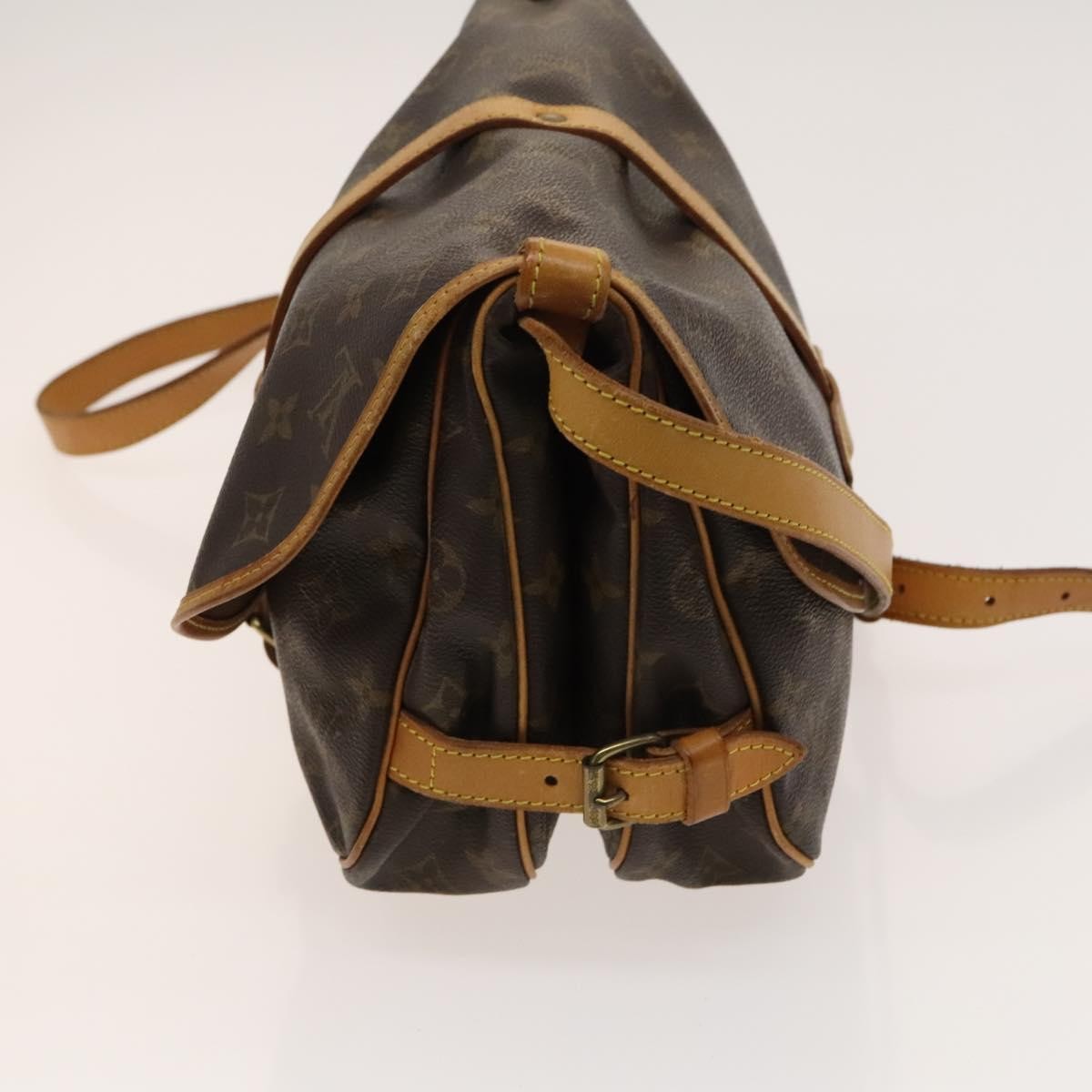 Louis Vuitton Saumur Handbag Monogram Canvas Brown Canvas Shoulder Bag Bag (Pre-Loved)