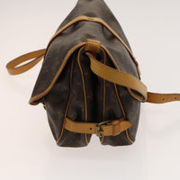Louis Vuitton Saumur Handbag Monogram Canvas Brown Canvas Shoulder Bag Bag (Pre-Loved)