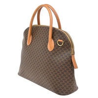 Celine Vintage Macadam Handbag Canvas And Leather Brown Canvas Handbag (Authentic Pre-Loved)