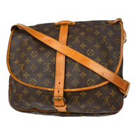 Louis Vuitton Saumur Handbag Monogram Canvas Brown Canvas Shoulder Bag Bag (Authentic Pre-Loved)