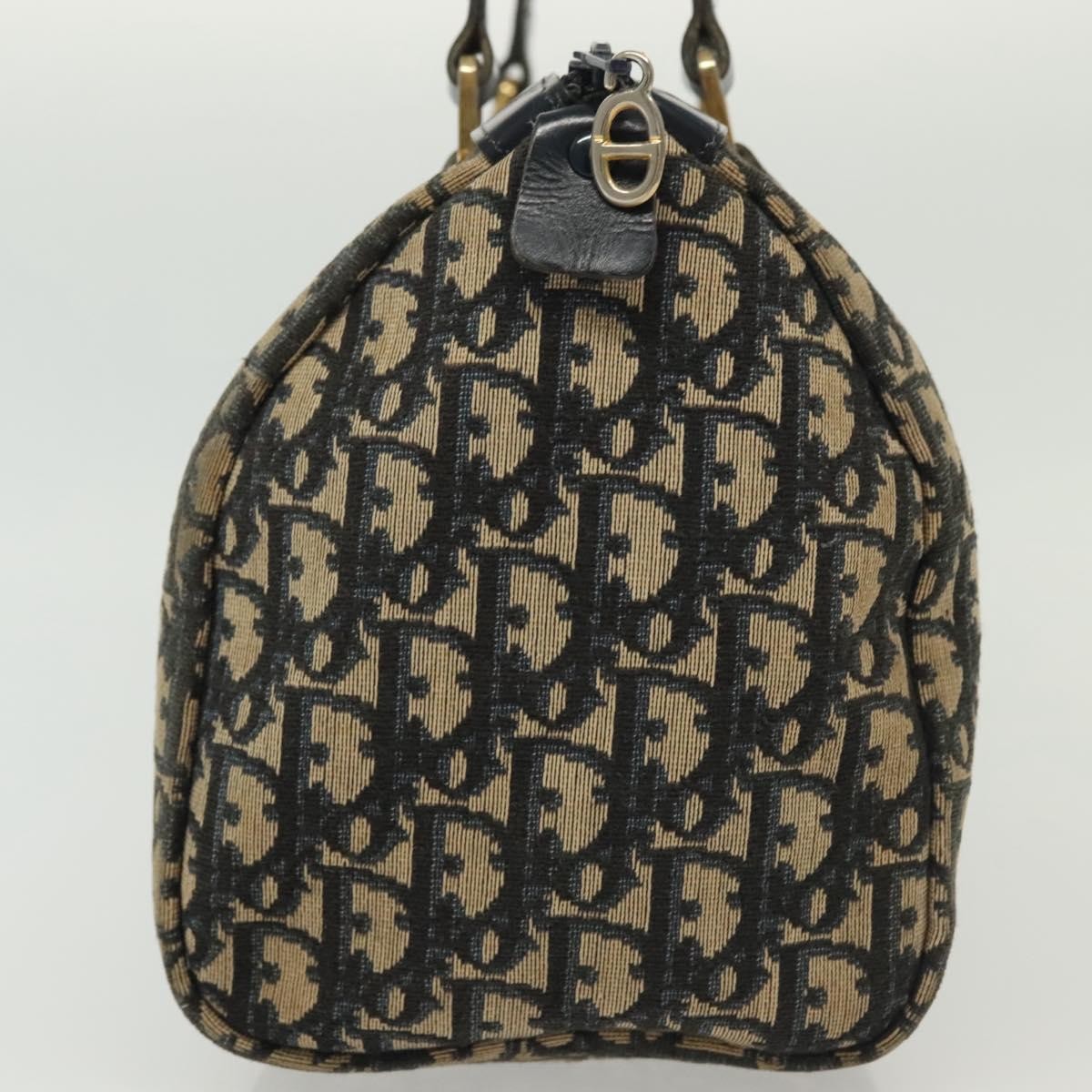 Christian Dior Vintage Trotter Boston Bag Diorissimo Canvas Navy Canvas Bag (Authentic Pre-Loved)