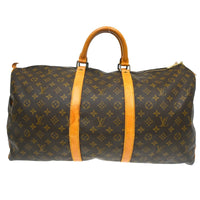 Louis Vuitton Keepall Bag Monogram Canvas Brown Canvas Travel Bag Bag (Authentic Pre-Loved)