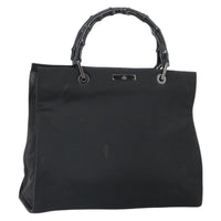 Gucci Bamboo Tote Bag Nylon Black Nylon Tote Bag Bag (Pre-Loved)