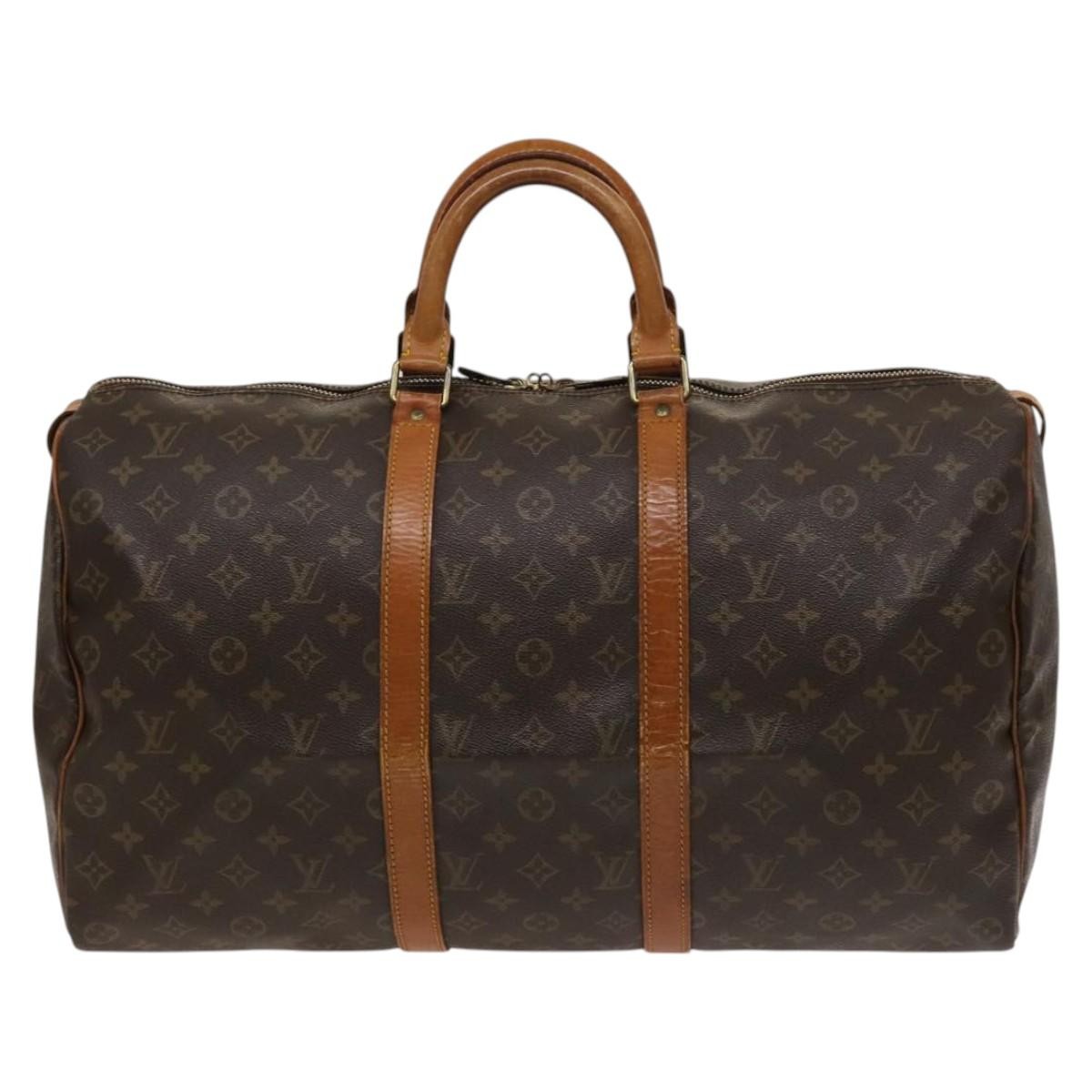 Louis Vuitton Keepall Bag Monogram Canvas Brown Canvas Travel Bag Bag (Authentic Pre-Loved)