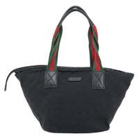 Gucci Web Zip Tote Gg Canvas Black Canvas Tote Bag Bag (Authentic Pre-Loved)
