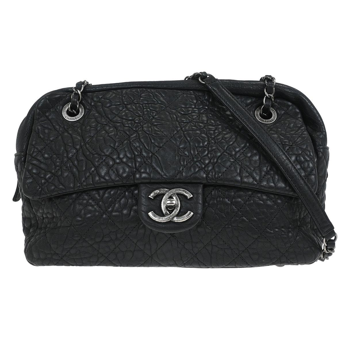 Chanel Chanel Chanel Matelassé Cuir Noir Black Leather Black Calfskin Shoulder Bag Bag (Pre-Loved)